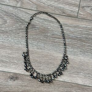 Black Chrome Beaded Fringe Adjustable Choker Gothic Whimsigoth Grey Witchy Royal